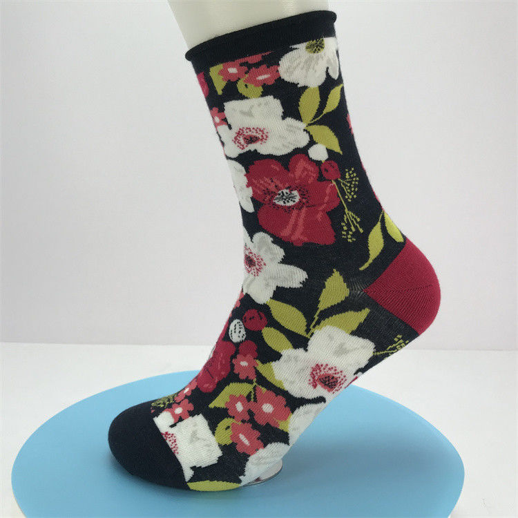 Blumendruck Bambus Kompressionssocken Unisex Sportsocken für atmungsaktive und glückliche Füße