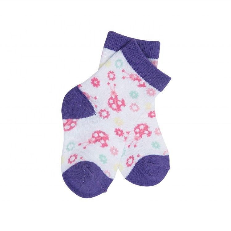 70%Baumwolle 28%Polyester 2%Spandex Stoff niedliches Cartoon-Druck Custom Logo Socken für Kinder